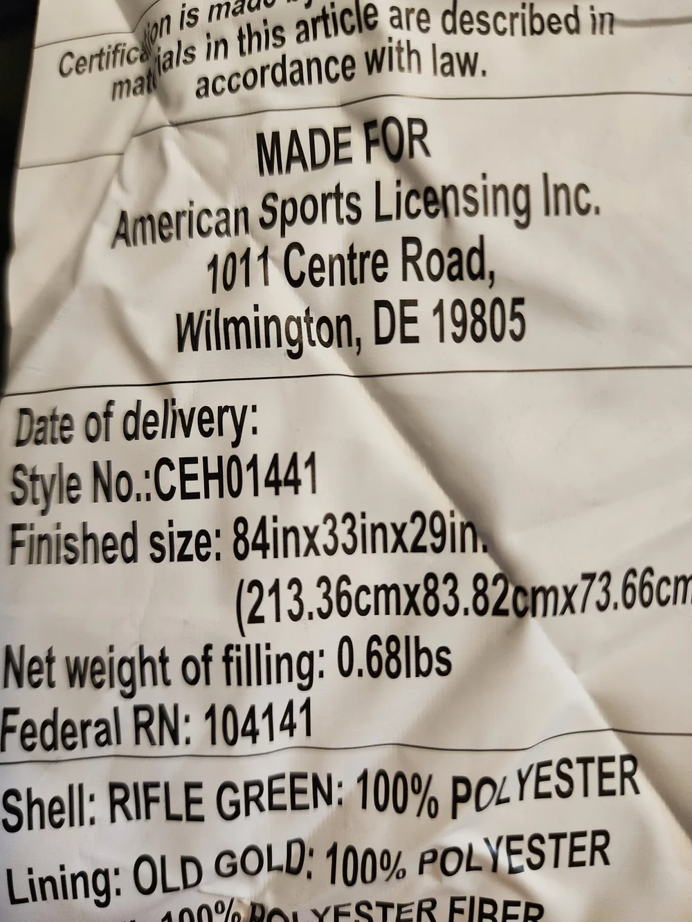 Field & Stream Olive Green 50° Sleeping Bag